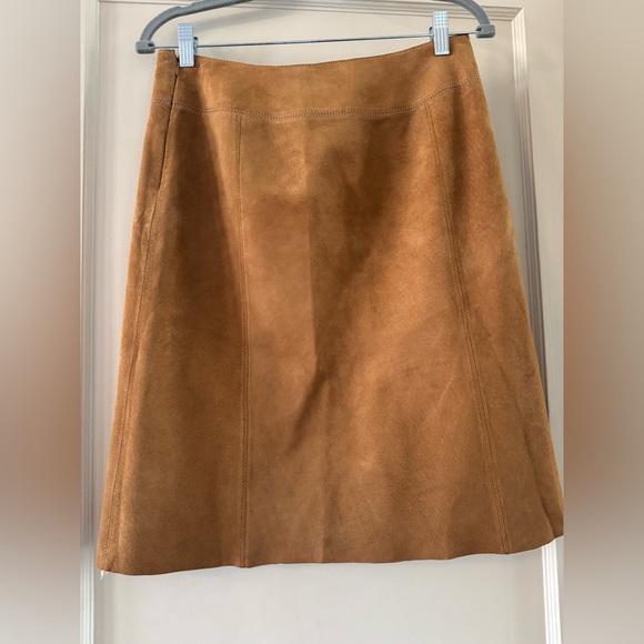 [Di Vita] Vintage Tan 100% Suede Lined Skirt Sz: 4 - Picture 3 of 6